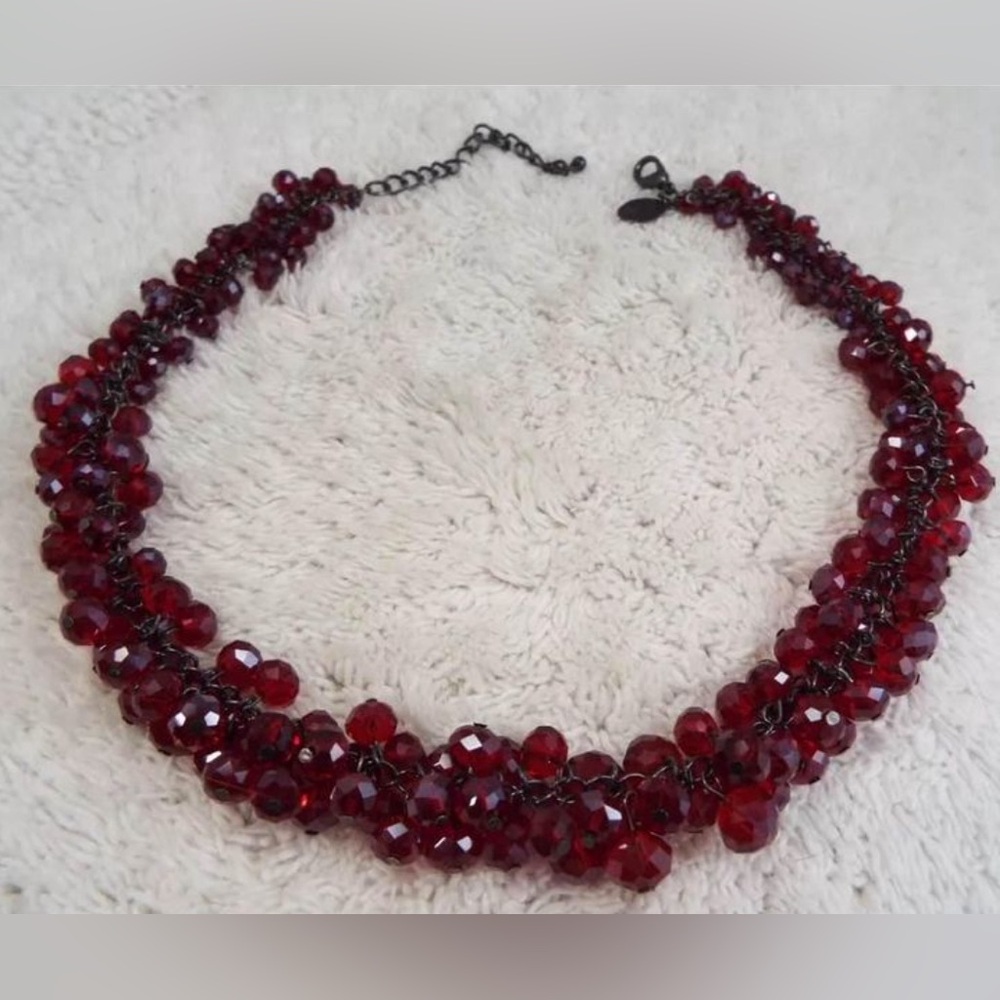 WHBM Red multi Crystal Necklace